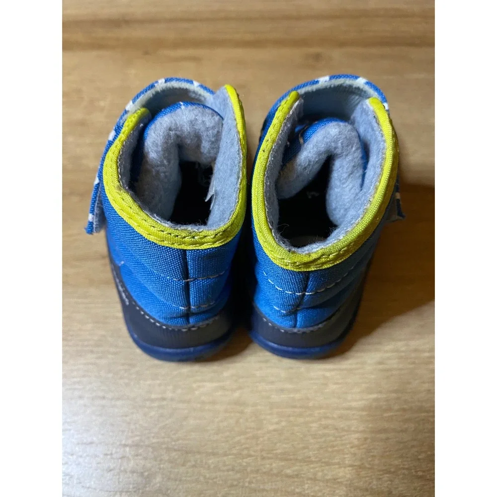 See Kai Run Gilman Blue Neon Yellow Lightning Bolt Insulated Boots Kids Size 6